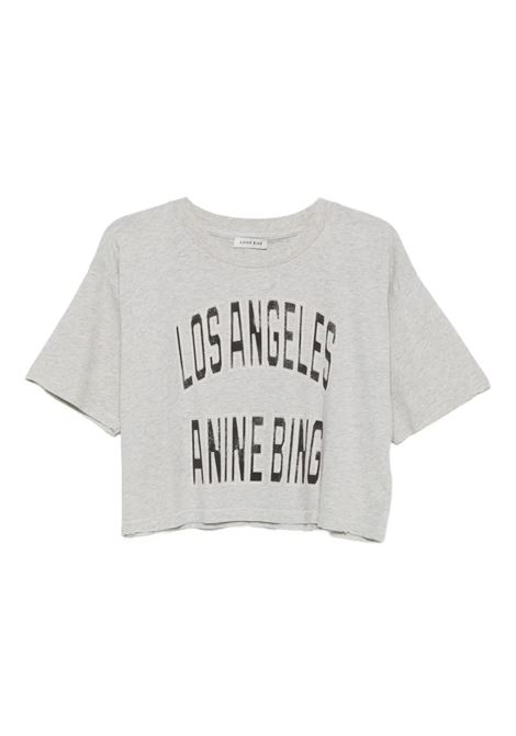 jhonny croped tee woman grey ANINE BING | A-08-11449GRY1